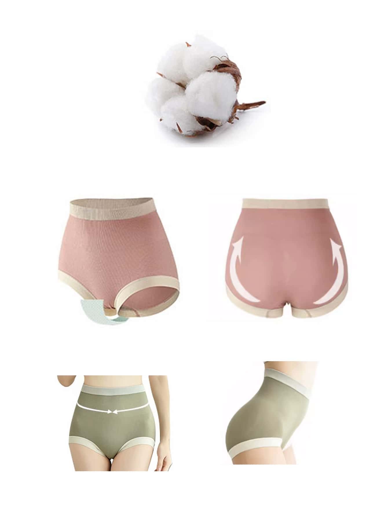 Calzón De Algodón Ajustable para Mujer - Verde - Ver 1