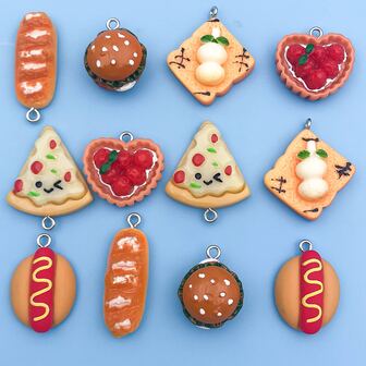 12pcs Fashion Multicolor Resin Food Pendant Accessories For Women Necklace Bracelet For DIY Jewelry Making