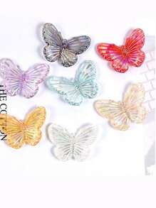 20入組/袋隨機混合多彩蝴蝶形珠子,可用於自製耳環,髮飾,樹脂珠寶製作。同時,也可用作文具,手機殼裝飾,鑰匙扣,杯子,鞋扣,冰箱磁鐵。珠寶製作材料套裝 - 彩色 - 查看 17