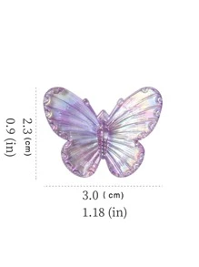 20入組/袋隨機混合多彩蝴蝶形珠子,可用於自製耳環,髮飾,樹脂珠寶製作。同時,也可用作文具,手機殼裝飾,鑰匙扣,杯子,鞋扣,冰箱磁鐵。珠寶製作材料套裝 - 彩色 - 查看 11