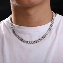 男人/女人100%純銀925全鑽石項鍊嘻哈時尚首飾類禮品