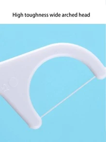 1 Box Of 50pcs Super Fine & Smooth Dental Floss Picks, Independent. Packaged In Box With Dental Floss & Toothpicks - White - View 7