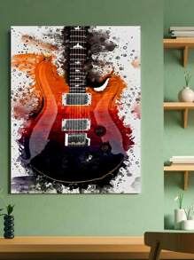 藝術吉他5d鑽石畫拼貼現代藝術刺繡全圓形水晶畫家居客廳裝飾十字繡套件 - 彩色 - 查看 2
