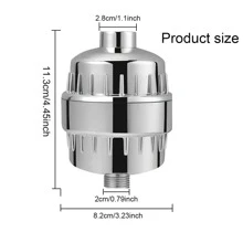 1入組沐浴花灑過濾器,高輸出水軟化器,可去除氯和氟,使水質潔淨柔軟 - 銀色 - 查看 6