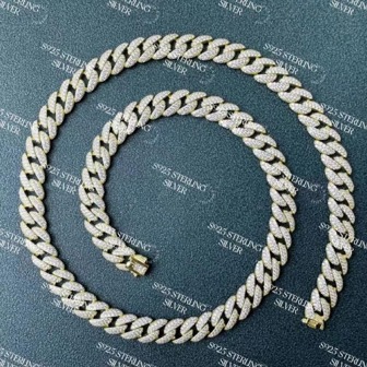 SPIRITDEER Men/Women 100% Sterling Silver 925 Full Cubic Zirconia Necklace Hip Hop Fashion  Jewelry Gift  SD112