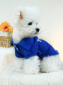 1pc Pet Clothing Cute Two Paw Print Pattern Shirt For Dogs And Cats - Blue - View 5
