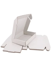 10入組薑色三層硬紙板禮品包裝盒,飾有飛機圖案,適用於節日 - 白色 - 查看 1