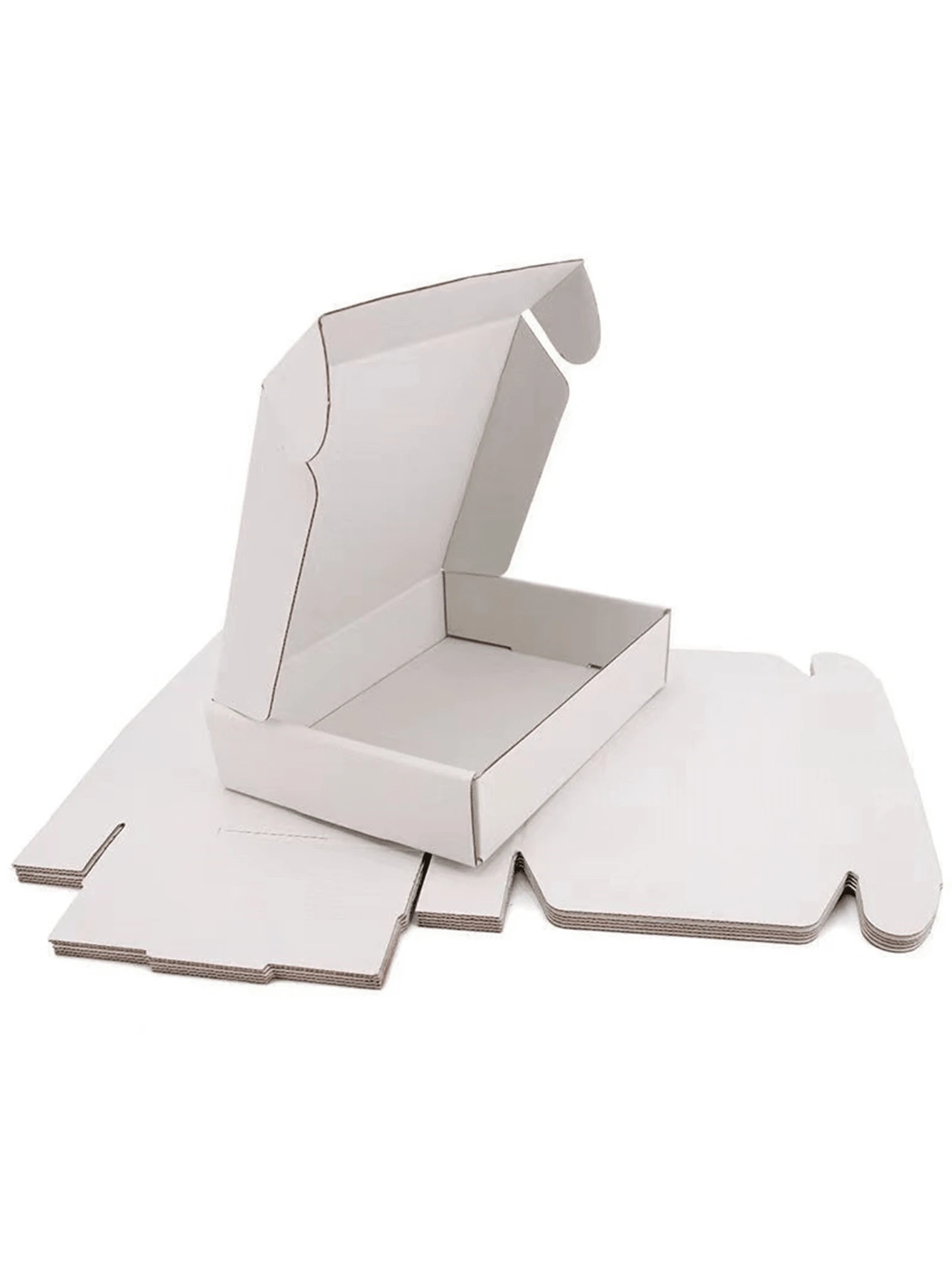 10入組薑色三層硬紙板禮品包裝盒,飾有飛機圖案,適用於節日 - 白色 - 查看 1