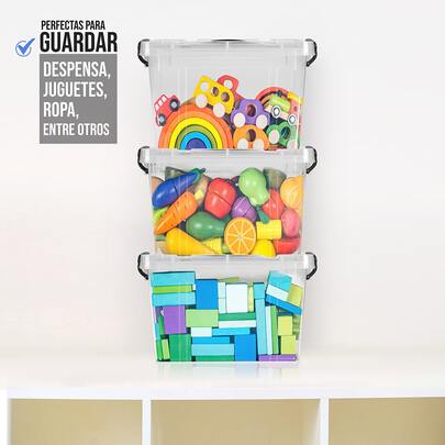 Cajas De Almacenamiento 3pz Transparentes 6 Litros Ag Box
