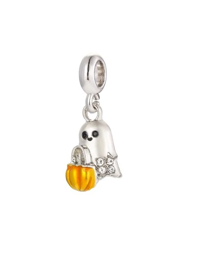 1pc Halloween Skull Gingerbread Man 3-in-1 Evil Pumpkin, Bat & Cross, Zombie Hand & Cross Bead Pendant, Ghost Pumpkin Lamp Diy Decoration Bracelet, Beaded & Pendant, Creative Accessories
