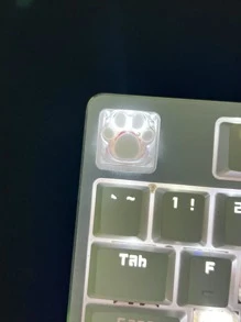 1pc White Translucent Cat Paw Design Abs Resin Keycap Compatible With Cross-axis Mechanical Keyboard Accessory
