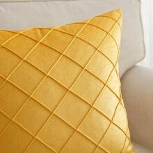 1 件/2 件菱形图案法兰绒靠垫套（不含枕芯），方形装饰枕套，柔软舒适的亚麻面料，适用于度假屋、沙发、卧室、宿舍 - 黃色 - 查看 7