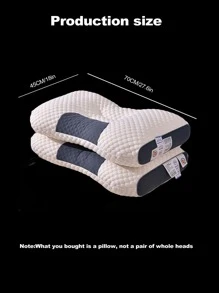 1pc Sweat & Dirt Proof Design 3d Neck Pillow With Polyester Fiber Filling, Minimalist Style - White - View 10