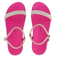 Women Flat Sandals - Màu Hồng Tươi - Xem 4