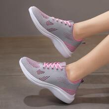 Femme Chaussures De Sport Été Nouveau Maille Respirante Léger Absorption Des Chocs Anti-Dérapant Chaussures De Course Pour Femme - Rose bonbon - Voir 8