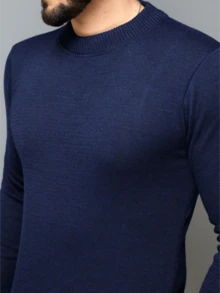 Men Sweaters - Màu xanh lam - Xem 2