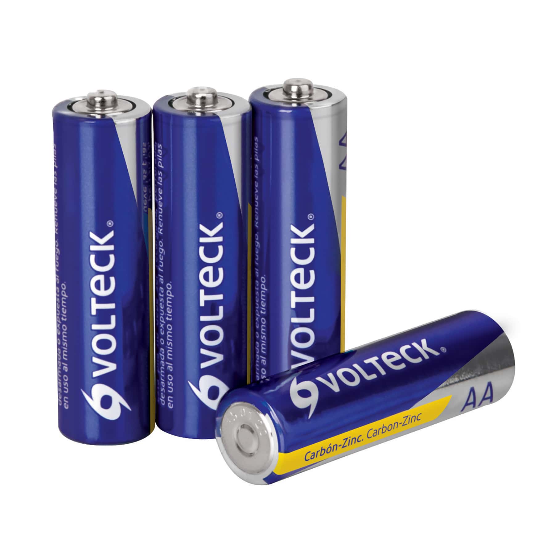 KIT Of 3 Blisters With 4 AA Size Zinc-Carbon Batteries, Volteck