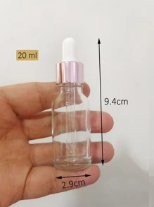 1入組20ml玻璃滴管瓶,透明樣品小精油瓶,帶玫瑰金滴管蓋 - 玫瑰紅 - 查看 4