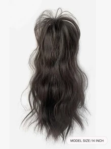 假发女马尾波浪森系法式烫发半扎短发瀑布喷泉高马尾蓬松随意 - Black-brown - 查看 2