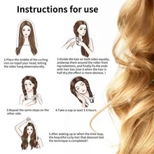 5入組黑色柔軟髮捲器,無需加熱的螺旋滾筒捲髮器 - 黑色 - 查看 5