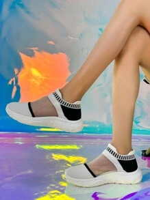 Women's Ice Silk Breathable Shoes, Men's Low-heels Lightweight Knitted Sport Casual Shoes, Fashionable And Versatile Ice Silk Running Shoes