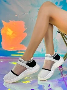 Women's Ice Silk Breathable Shoes, Men's Low-heels Lightweight Knitted Sport Casual Shoes, Fashionable And Versatile Ice Silk Running Shoes