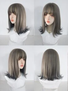 1 cái Sợi tổng hợp Chống nóng Kẹp tóc thẳng In Màu xám Dần dần Xanh , 14 Inch Dài , Chế tạo Chất xơ , Thích hợp Đối với Sử dụng hàng ngày , Tự nhiên Và Thực tế Sai - Ombre - Xem 5