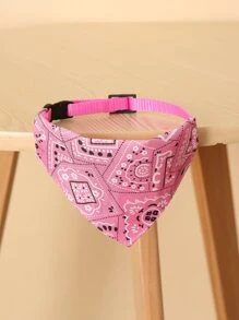 1 Miếng In Yếm thú cưng Khăn quàng cổ , Tam giác Khăn rằn , Có thể điều chỉnh - Hồng - Xem 1