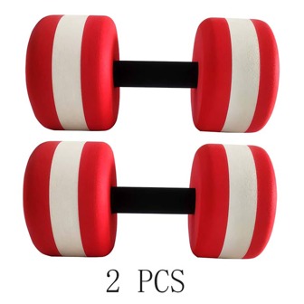 2pcs Red & White Eva Floating Water Dumbbells, Beach Essentials, Beach Accessories, Pool Float