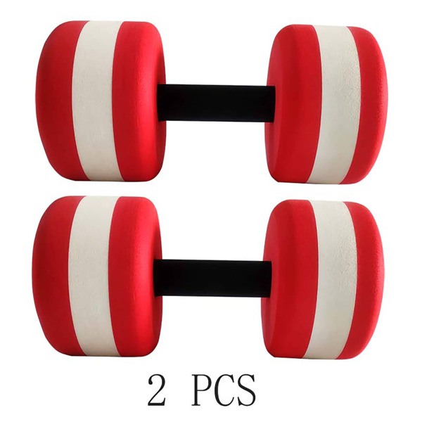 2 pièces d'haltères flottants rouges et blancs en EVA, accessoires de plage, accessoires de piscine