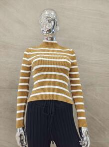 Women Knit Tops - 芥末黃 - 查看 1
