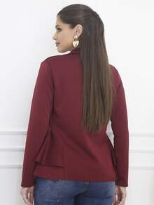 Blazer social Feminina Estilo De Babados  nas Laterais Tecido Grosso Neopreme