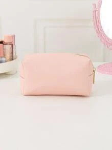 1只粉色化妝袋,八角形設計,防水pu材料,可收納大量化妝品,適用於旅行、居家、學生、成年人 - 粉色 - 查看 3