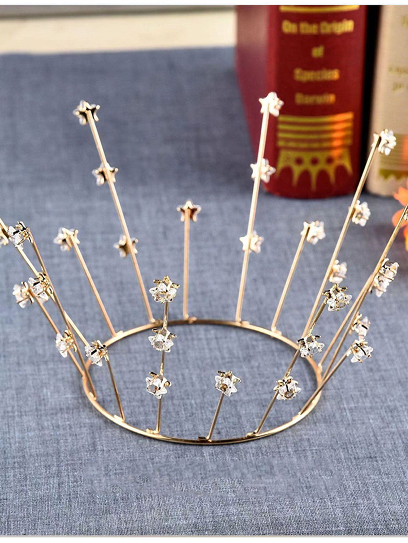 1 pieza de cumpleaños Decoración de pasteles , reina Día de la Madre pastel corona Decoración , princesa corona , cristal de lujo corona - cielo estrellado - Ver 1
