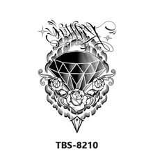 1 件防水临时纹身贴纸蝴蝶蓝玫瑰牡丹闪光纹身蕾丝指甲花花体彩手臂假纹身男女 - 黃色 - 查看 3