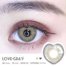 Eyeshare 1對情人節愛心形狀彩色隱形眼鏡,年度使用 - 灰色 - 查看 3