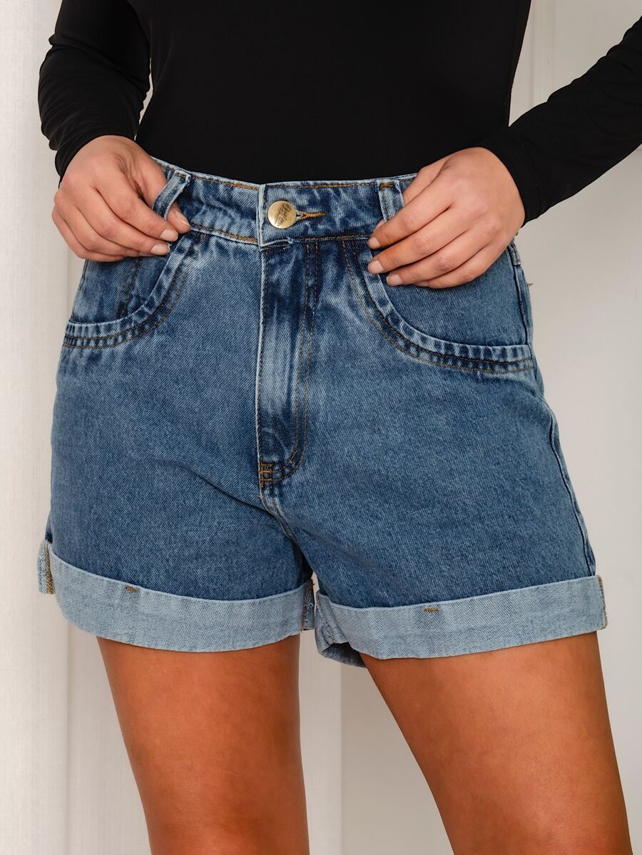 Women Denim Shorts - Light Wash - View 1