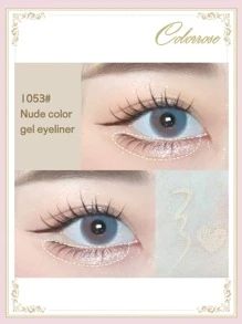 COLORROSE Lápiz delineador de ojos de crema de vitamina E, lápiz delineador de ojos de gel de 1,5 mm, con punta de estaño, fácil de usar, color suave e intenso, nutritivo para la piel, resistente al agua y al sudor, 60 mg - 1053 color carne - Ver 2