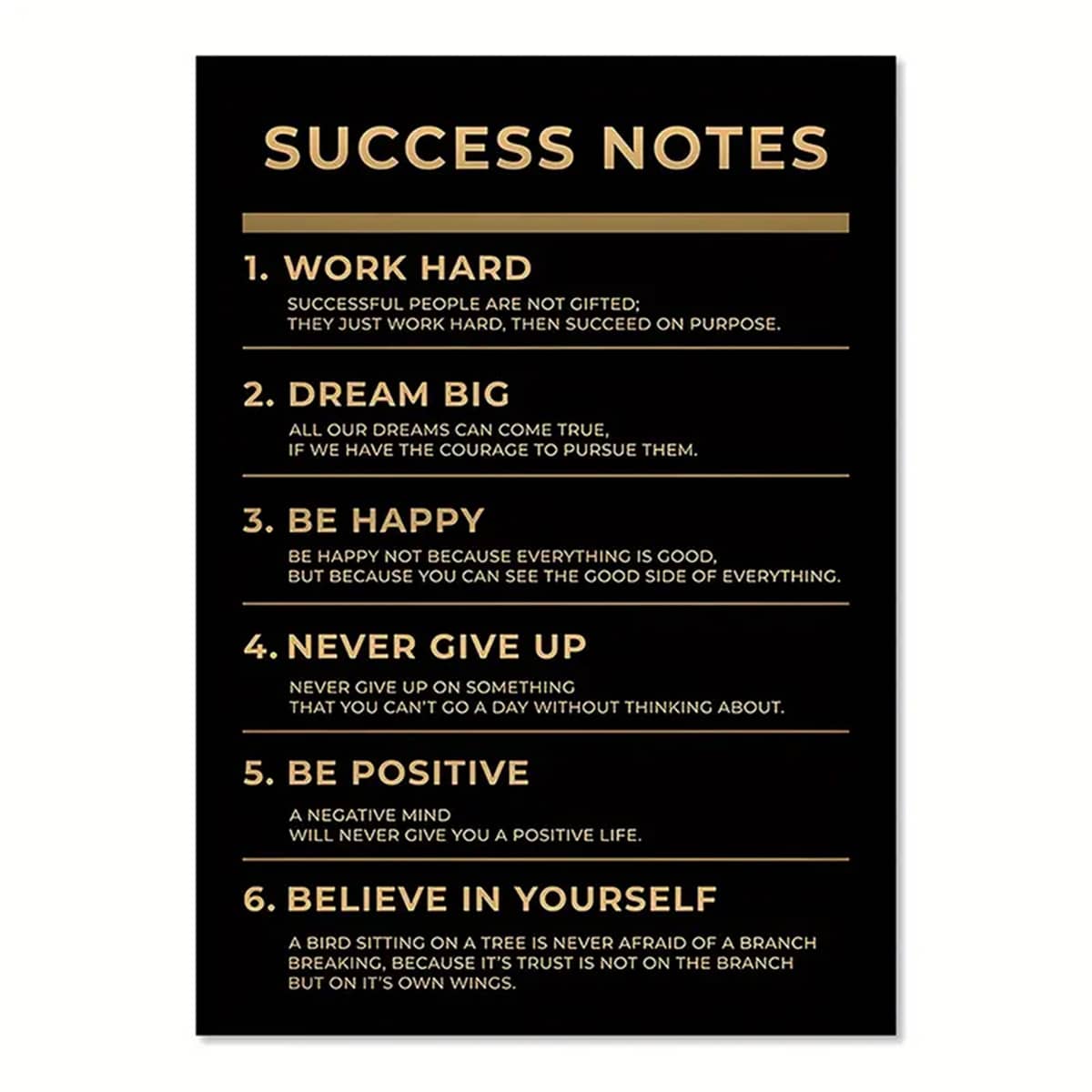 1pc Success Note Inspirational Poster, Inspirational Wall Art Oil ...