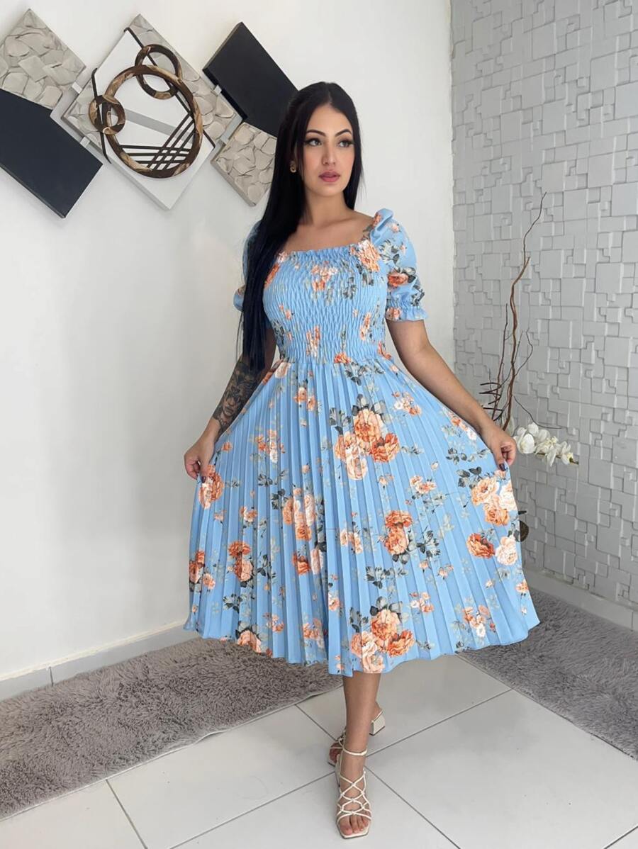 Women Dresses - 淺藍色 - 查看 1