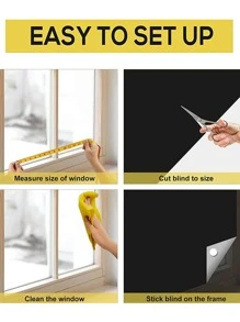 1 Pieza De Tela Para Ventanas Bloqueadora De Luz Más Oscura Y 100% Removible, Para Hacer La Ventana Totalmente A Oscuras, De Vidrio Total, Para Oscurecer La Privacidad Y Para Tintar En Negro Las Pegatinas De Ventana - Negro - Ver 9