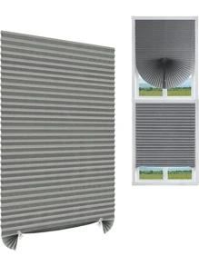 1pc Solid Color Cordless Pleated Fabric Shade Temporary Blinds Suitable For Living Room, Office, Bedroom, Kitchen, Bathroom Gifts Birthday Graduation