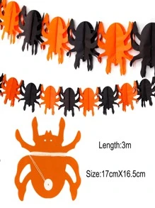 TYFYO 3 mètres Guirlande pendante d'Halloween Bunting Chauve-souris Citrouille Fantômes Araignée Bannière de papier Joyeux Halloween Décorations de fête d'horreur Accessoires d'automne, Noël