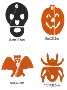 TYFYO 3 mètres Guirlande pendante d'Halloween Bunting Chauve-souris Citrouille Fantômes Araignée Bannière de papier Joyeux Halloween Décorations de fête d'horreur Accessoires d'automne, Noël