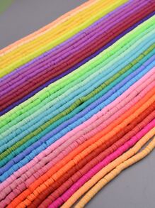 12 Strands Random Bright Color 6x1mm polymer clay beads - Multicolor - View 2