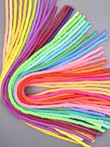 12 Strands Random Bright Color 6x1mm polymer clay beads - Multicolor - View 1
