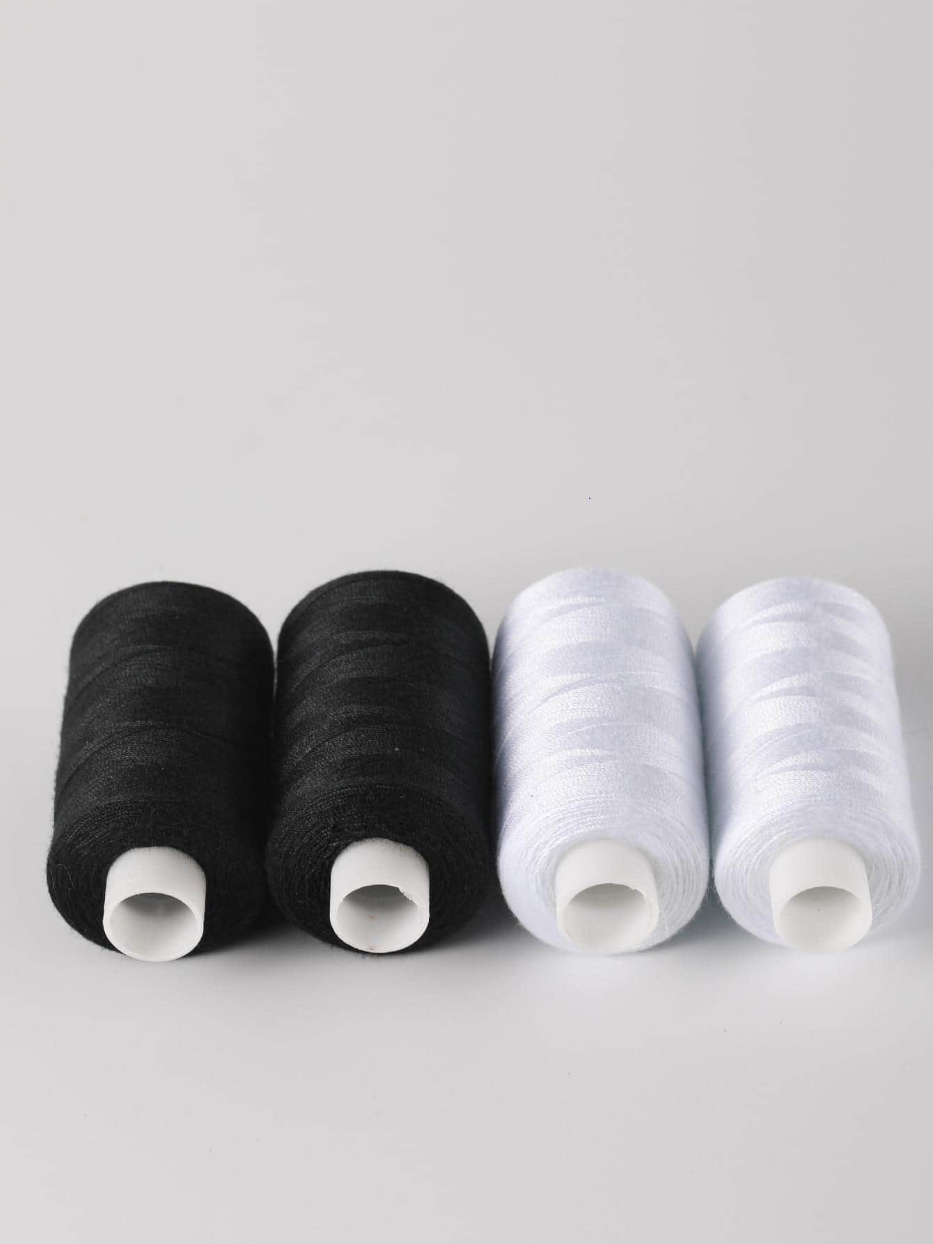 40/2 Black And White Two-Tone 500 Yards Sewing Thread - 2 black 2 white - View 1