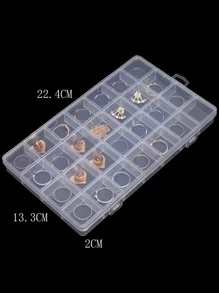 1 PC 28-Lưới Trang Sức Hộp Bảo Quản, Trong Suốt Đa Năng Tự Làm Nghệ Thuật Thủ Công Đầu Móng Tay Khoan Trang Sức Bông Tai Hạt Hoàn Thiện hộp - Trong sáng - Xem 3
