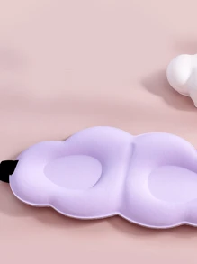 1pc-Beige Three-Dimensional Cloud Sleep Eye Mask Shade Sleep Eye Mask Simulation Silk Ice Feel Comfortable, Relax Fatigue, Lunch Break, Sleep
