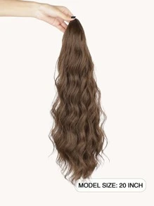 爪子馬尾延伸20英寸長的馬尾毛髮延伸,波浪爪夾馬尾裝置合成髮馬尾,毛茸茸的髮片片適用於女人（淺棕色） - Light Brown - 查看 6